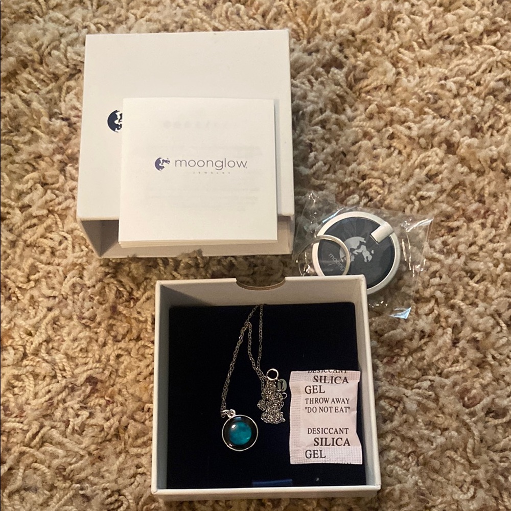 Moonglow Silver and Blue Pendant Necklace